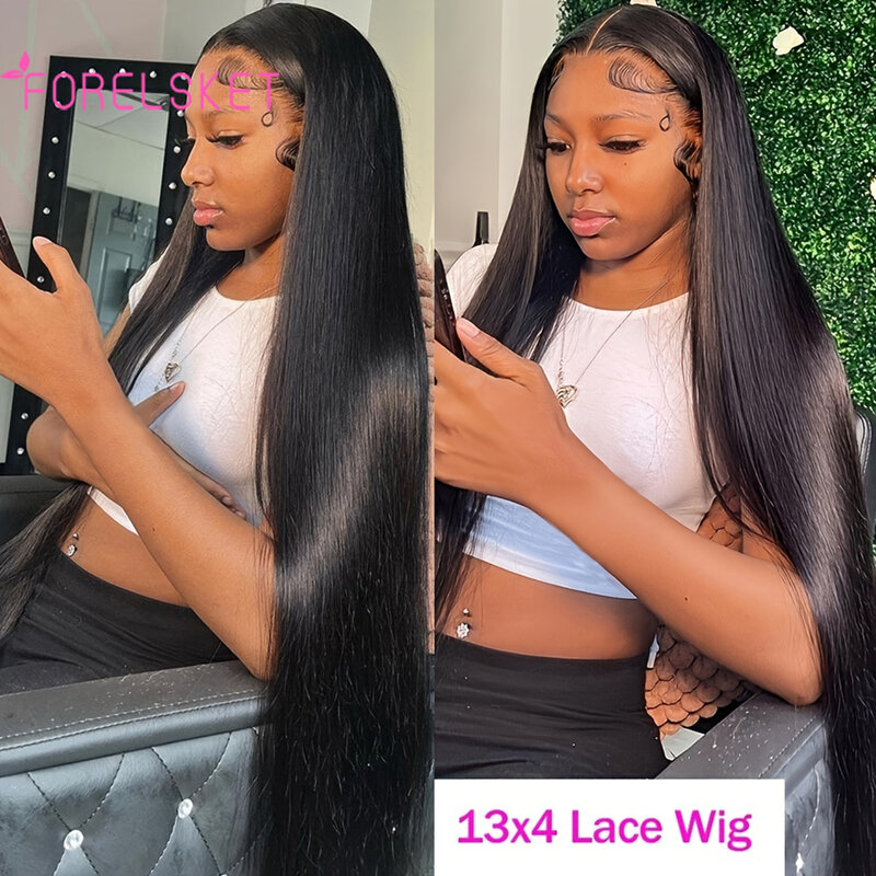 180% Density Straight Human Hair Wig 13x4 HD Transparent Lace Front Closure - Perfect For Women Headband for women,pixie hair