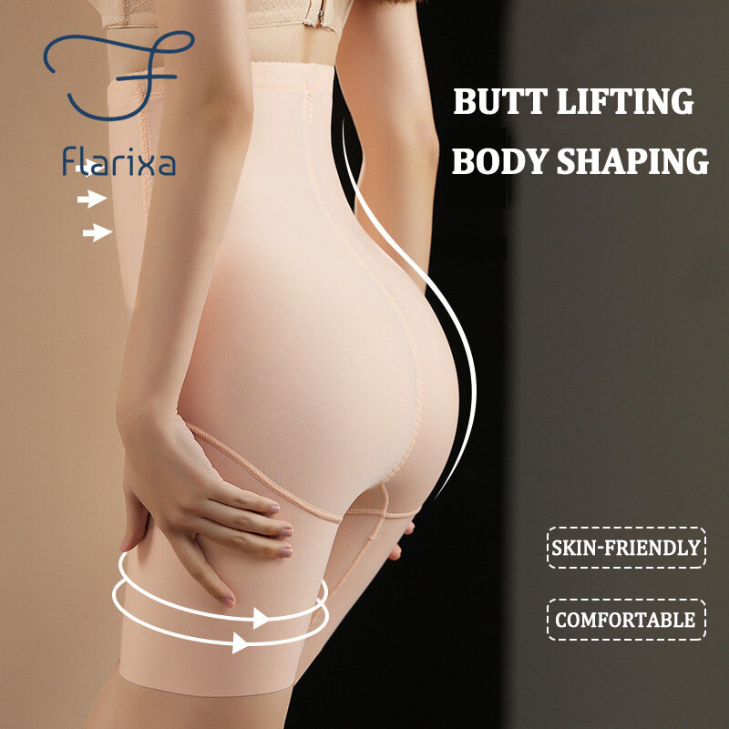 Flarixa النساء عالية الخصر محدد شكل الجسم بانت مدرب خصر بعقب رافع ملابس داخلية للتنحيل سلس شقة البطن سراويل البطن الملاكمين