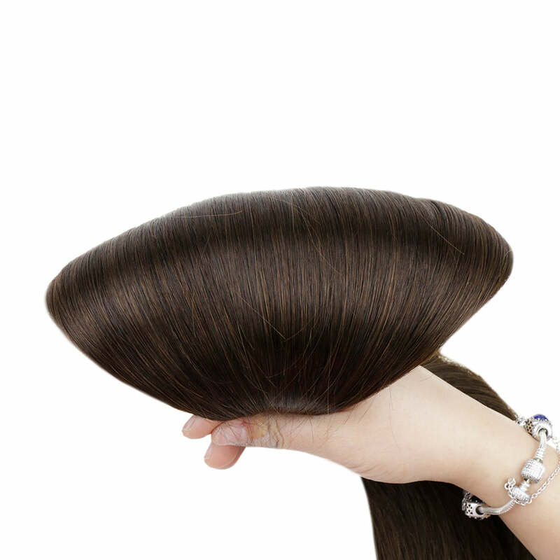 Bezszwowe przedłużanie włosów PU włosy doczepiane Clip In 7 szt. Naturalne proste treski 100% prawdziwe ludzkie włosy przedłużanie dla kobiet