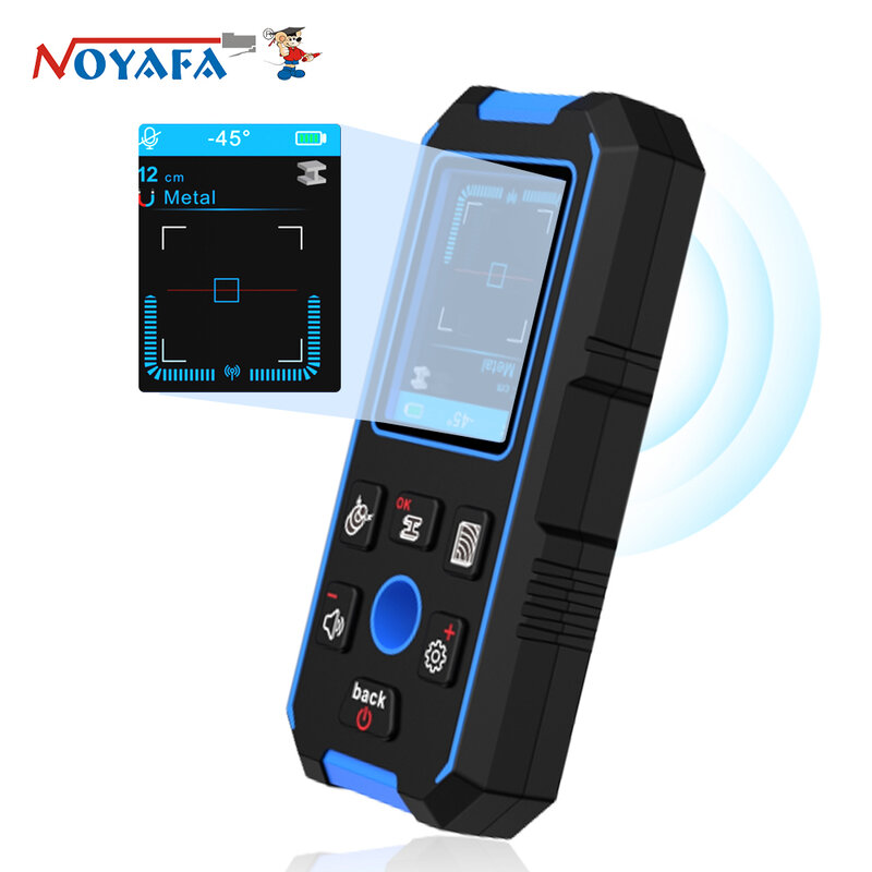 NOYAFA-NF-518 Scanner de parede com display LCD retroiluminado, Detector De Metais Multifuncional, Detecção De Metal E Madeira, Fios Vivos Cobre, Metal E Cobre