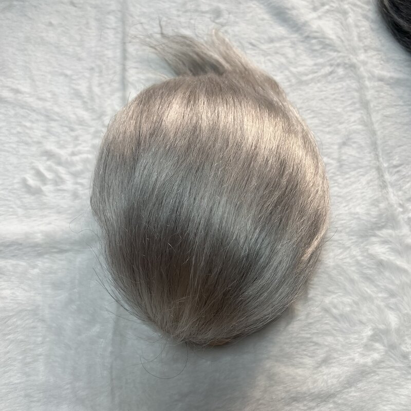 Rambut manusia Toupee untuk pria Holloywood renda 8*10 rambut lurus pria wig 1b90 warna rambut pengganti untuk pria Sistem rambut manusia