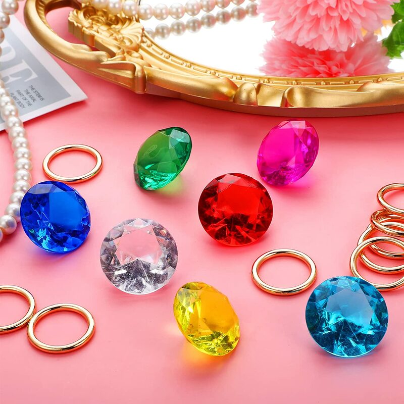 Sonic Rings 5 e 7 Sonic Chaos Emerald acrilico Diamond Gem Jewelry lega Sonic Gifts Sonic Birthday Party
