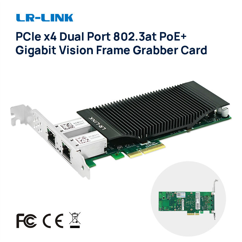 LR-LINK 2002PT-POE 802.3at جيجي بطاقة واجهة جيجابت إيثرنت POE + الإطار المنتزع نيك PCI-Express 2xRJ45 إنتل I350