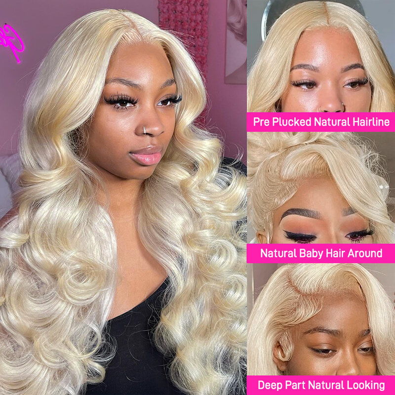 613 Honey Blonde Body Wave Lace Front Human Hair Wigs for Women  Colored 613 13x6 Hd Lace Front Human Hair Wig for women