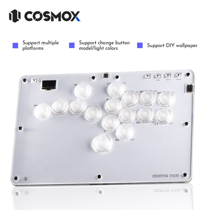 COSMOX-Leverless Arcade Fighting Games, controlador sem alavanca, PC, PS3, PS4, PS5, XBOX Switch, Steam Stick, jantes de teclado, botão Rim