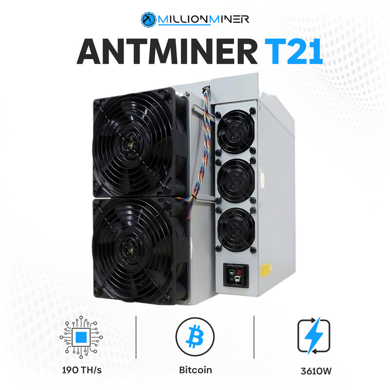 BITMAIN ANTMINER T21 190TH Bitcoin Miner, EP BUY 2 GET 1 gratis, nuevo lanzamiento