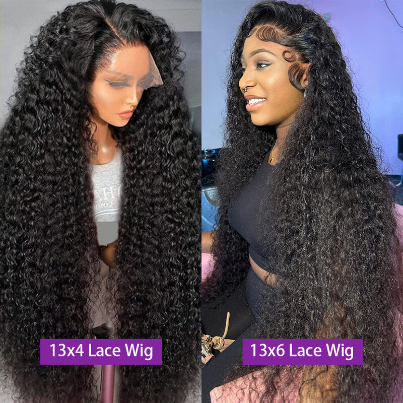 Deep Wave curly wigs hd lace wig 13x6 human hair HD Transparent choice 30 40 inch  glueless brazilian wigs on sale for women
