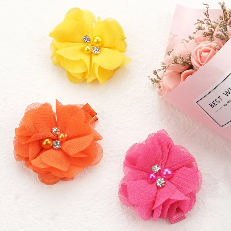 40Pcs Hair Bows Elastic Hair Ties Hair Bands Holders Hair Accessories for Baby Girls Infants Toddler