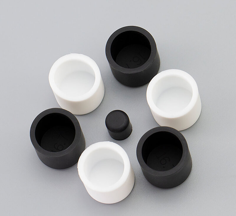 Capuchons ronds noirs en caoutchouc de Silicone de 3mm à 9.7mm, joint de Protection anti-poussière, capuchons de couvercle d'extrémité pour tuyaux, boulons de meubles