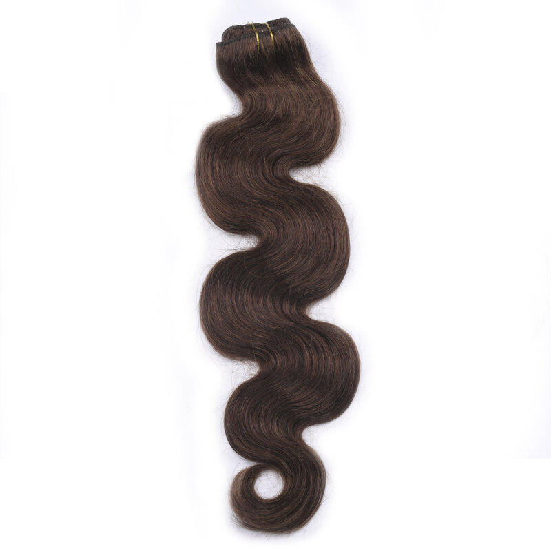 [Heißer VERKAUF] Schokolade Braun Wellenförmige Clip in Menschliches Haar Natürliche Clips In Körper Welle 10 Pcs Doppel Schuss remy Peruanische Haar Vollen Kopf