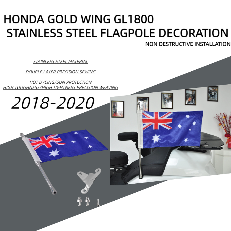 Untuk honda Gold wing GL1800 aksesori sepeda motor flagpole Australia batang penumpang populer bendera Flagpole tools-PANICAL