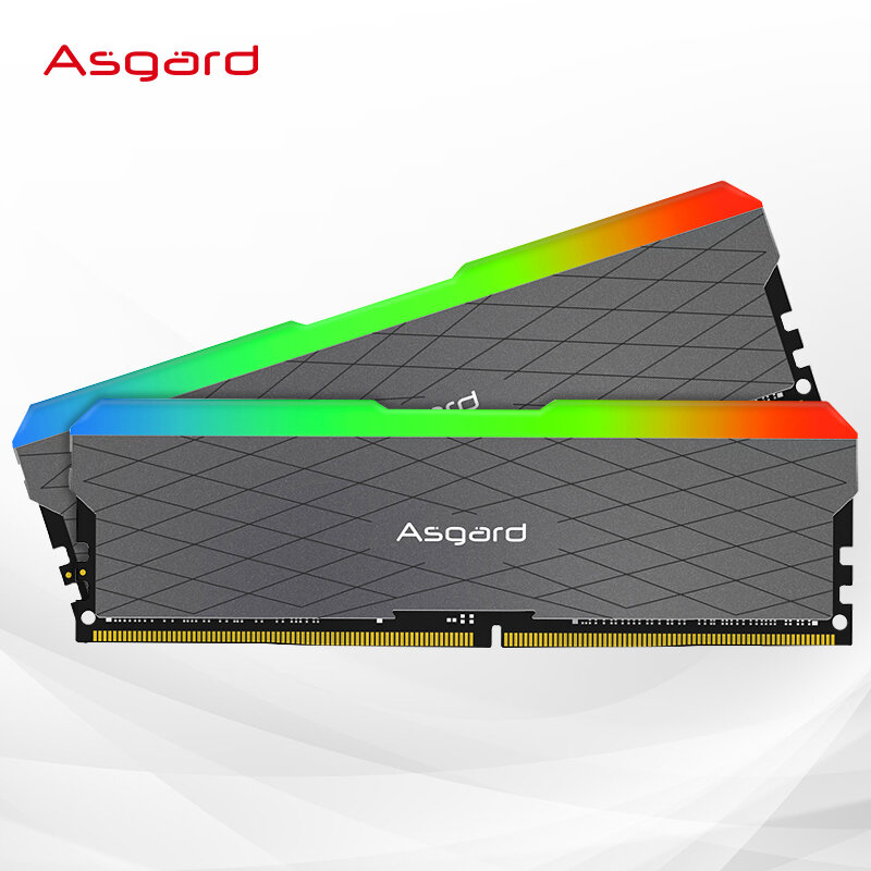 Asgard-ddr4 ram 8GX2, 16G, 3200MHz, RGB, iluminación impresionante, doble canal, DIMM, 1,35 V