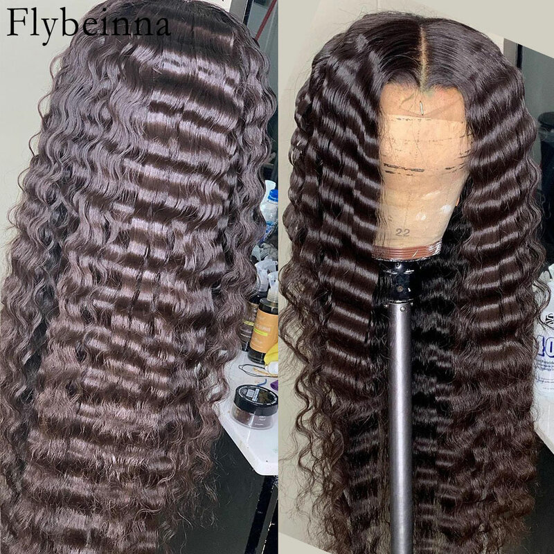 Wig rambut manusia renda depan 13x4 gelombang dalam rambut Remy Brasil 13x6 Wig renda Frontal renda transparan untuk wanita Wig tanpa lem