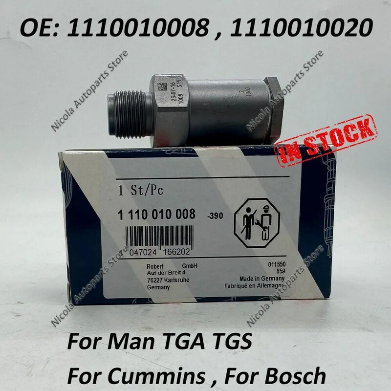 B-osch 1110010008 커먼레일 압력 릴리프 밸브, M-AN TGA TGS 51103040120 1110010020