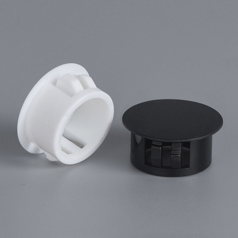 Черно-белая круглая пластиковая крышка с отверстием для штепсельной вилки, защелкивающаяся Крышка для вставок, заглушка 5 мм-50 мм