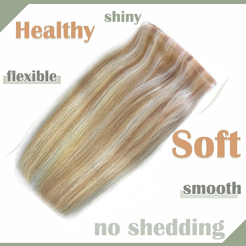 Butterfly Weft-Twin Tabs Skin Weft Hair Extensions Straight Balayage Highlight Color Natural Human Hair Weft Extension 80cm/100g