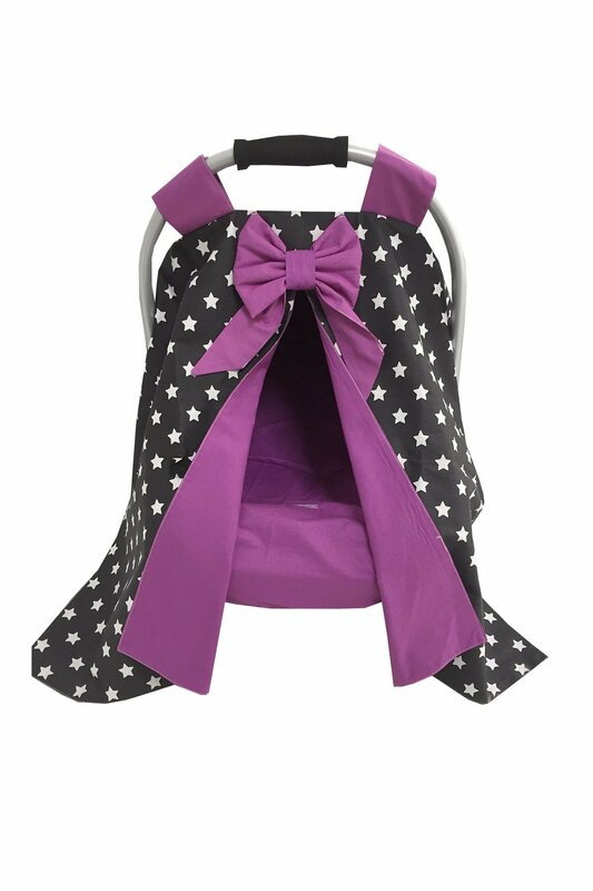 Handmade Purple and Black Star Combination Stroller Cover and Inner Cover