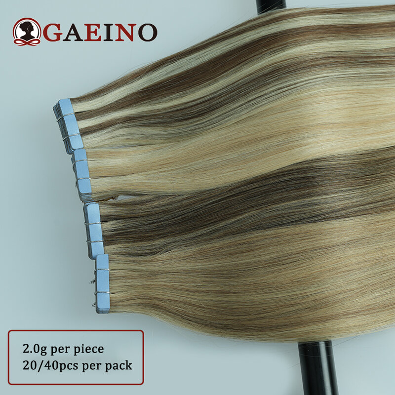 Straight Tape In Hair Extensions Human Hair Remy Hair 14-26inches Blonde Hair Tape in Hair Extensions  For Salon 2.0G/Pc