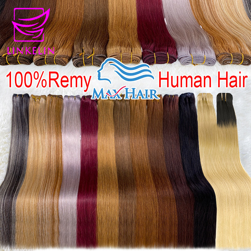 100% Menselijk Haar Wefts Haar Inslag Braziliaanse Machine Remy Natuurlijke Rechte Weefbundels 100G Per Naai In Human Hair Extensions