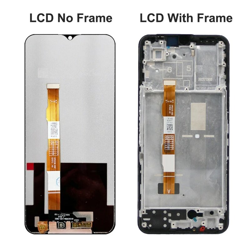 LCD Display Touch Screen Digitizer Assembly Com Frame, Peças de Reparo Originais para Vivo Y22, V2207, Y22s, V2206, 6.55"