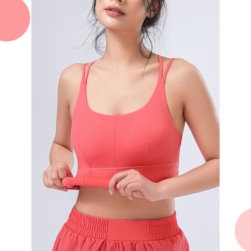 2024 Exercise Bra Sexy Beautiful Back Running Pump Tattoo Fixed Cup   Soft Underwear For Women Breathable Absorb Sweat Slimming