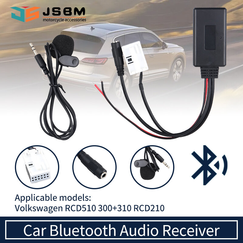 JSBM Modul Bluetooth Nirkabel untuk Mobil AUX-In Adaptor Musik 12Pin Plug untuk VW RCD510 RCD310 RCD300 RNS315 RNS310 MFD2 untuk Skoda Beat, Cruise untuk Seat Radio CD-1/2/3, PN-1/3, RNS-4, SE359/360