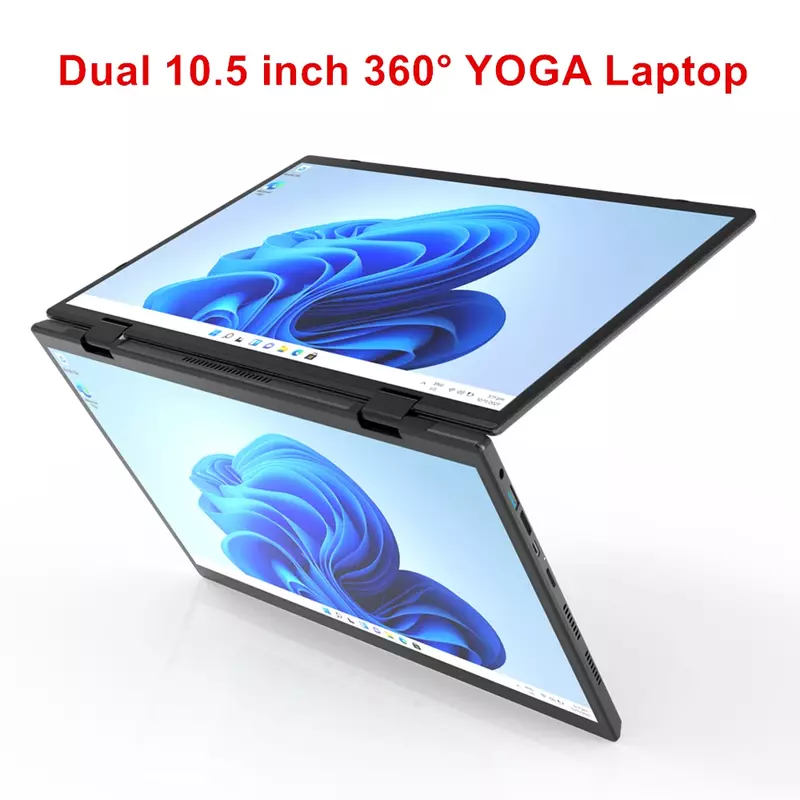 Pocket Dual Touch Screen 10.5 Inch 360 ° Draagbare Opvouwbare Monitor 1080P Fhd Ips 12e Gen Intel N95 2 * Usb3.0 2 * Type-C 1 * Mini Hdmi