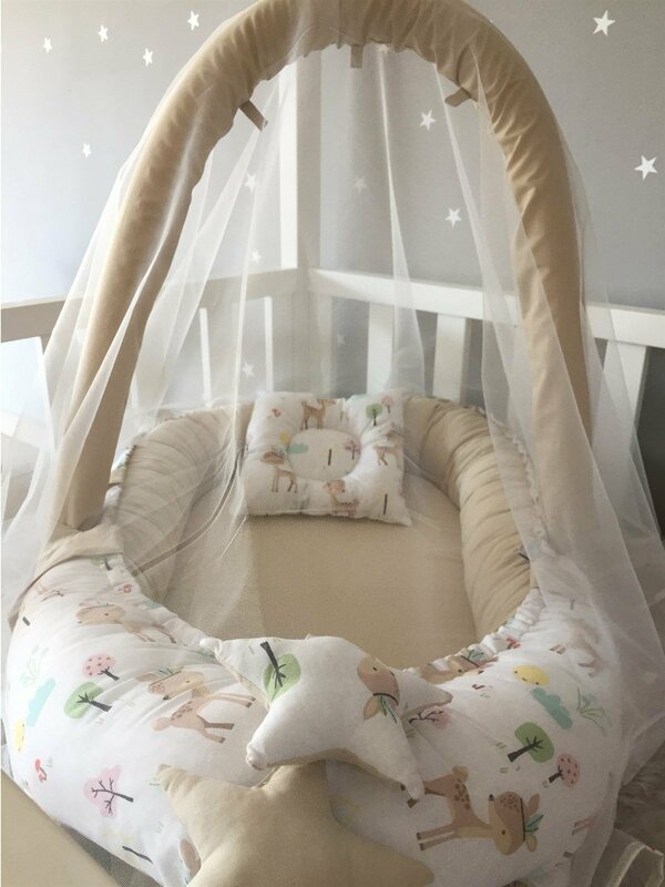 Handgemachte niedliche Gazelle Moskito netz und Spielzeug Kleiderbügel Luxus Design Babynest