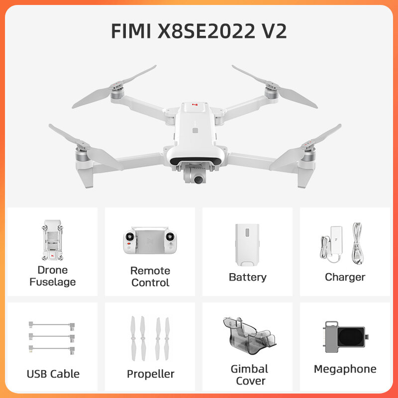 FIMI X8SE 2020 Máy Bay Không Người Lái Có Camera Quadcopter RC Trực Thăng 8KM Chuyên Nghiệp FPV 3 Trục Gimbal Camera 4K định Vị GPS Drone Quadcopter RTF