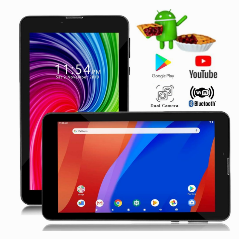 Tablet Android 7.0, Tablet Pc Dual kamera 7.1 "1GB RAM 8GB ROM, WiFi CortexTM A7 Quad-Core CPU
