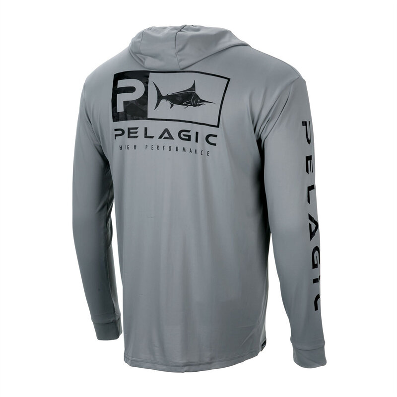 Pelagic 남성용 야외 기어 낚시 의류, 긴 소매 티셔츠, 낚시 셔츠, 햇빛 차단, 통기성 후드 앵글링 의류, 여름