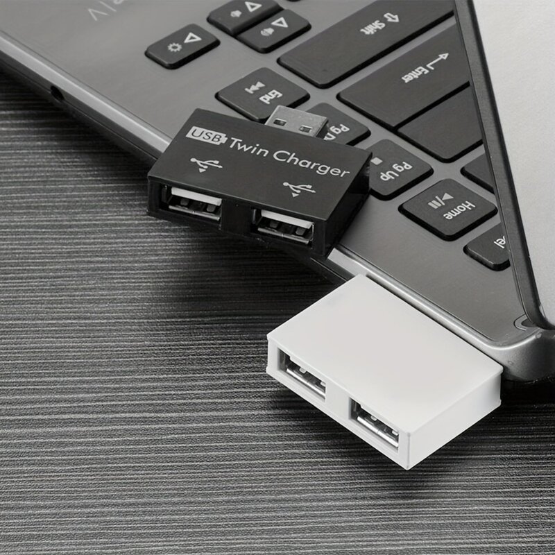 Adaptor HUB USB 2.0 Extender kotak pemisah Mini 1 ke 2 port pembaca Disk U kecepatan tinggi USB 2.0 untuk aksesori PC Laptop Macbook