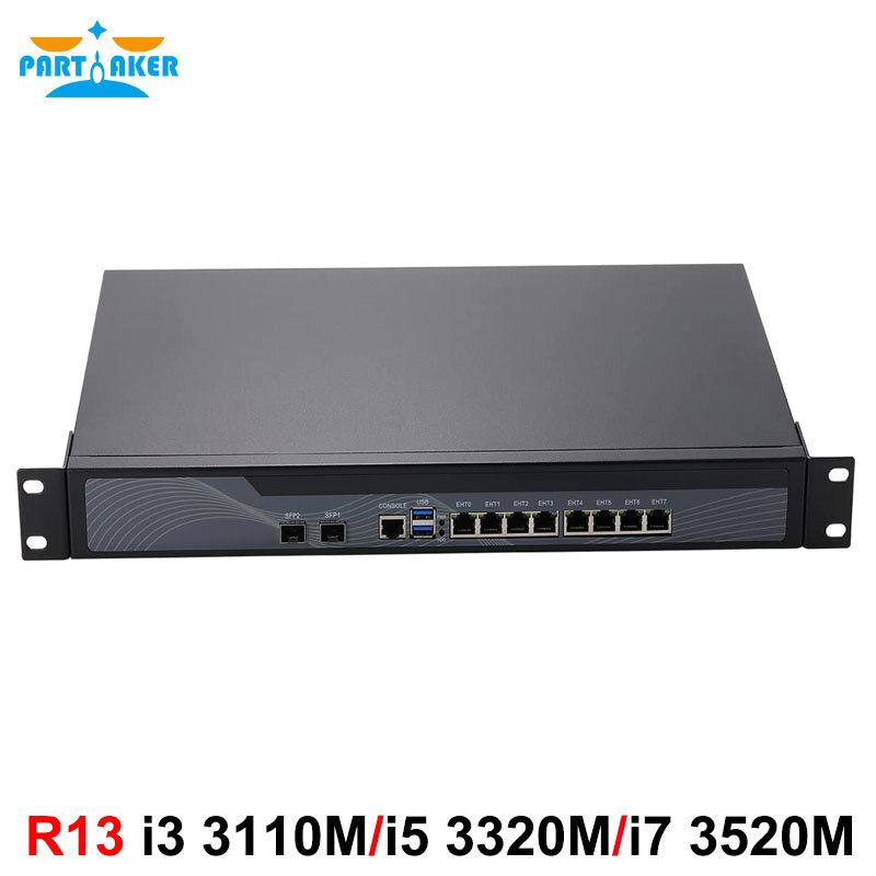 1U Rackmount ไฟร์วอลล์ Intel Core I3 3110M I5 3320M I7 2620M 8 Lan 2 SFP 10G Router สำหรับ PfSense OPNsense AES-NI