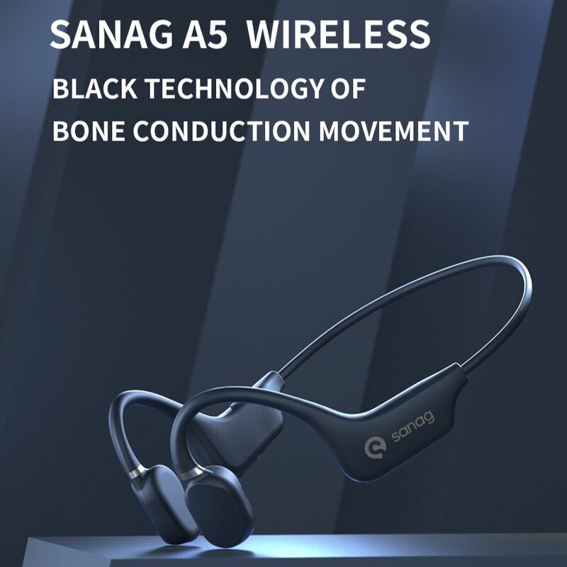 Sanag-A5X Fone De Ouvido De Condução Óssea Verdadeira, Orelha Aberta Bluetooth, Fones De Ouvido Esporte Sem Fio, Fone De Ouvido À Prova D' Água, 3D Som Estéreo