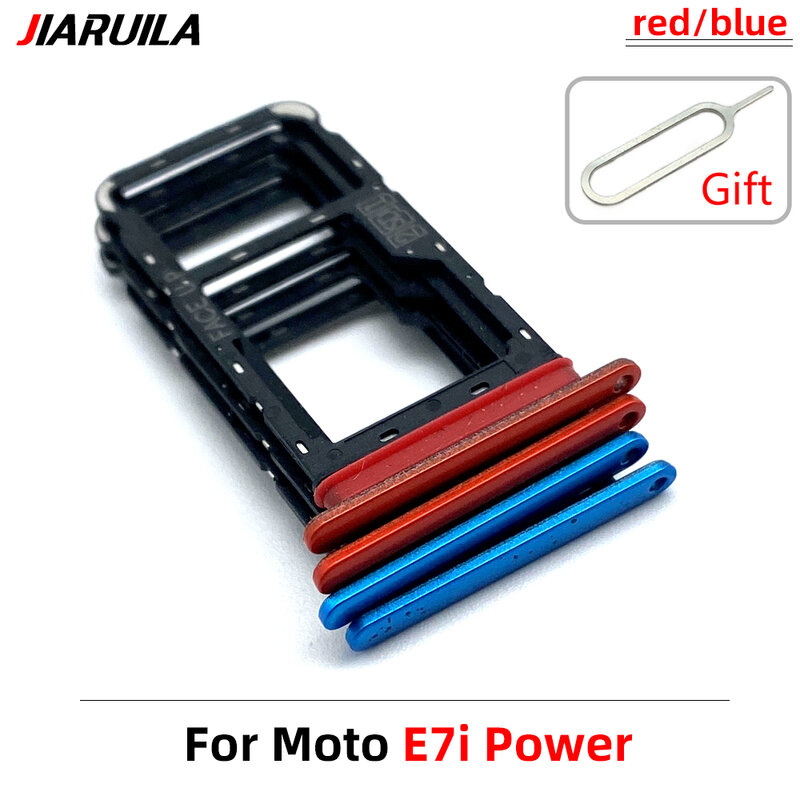 1 PCS For Moto E7i Power E7 Plus Sim Card Slot Tray Holder SD Card Tray Adapter Mobile Phone Replacement Part