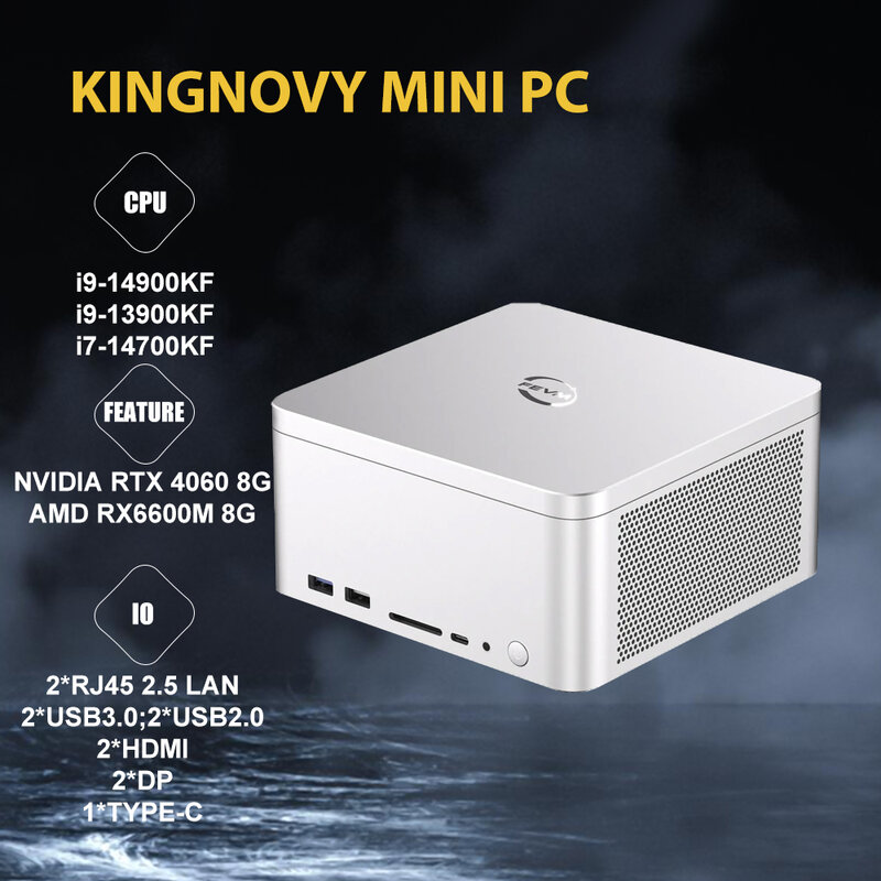 Mini Desktop Computer Intel Core i9-14900KF 3.2GHz NVIDIA RTX 4060 8G AMD RX6600M 8G For Gaming/Home/PS AI Powered Desktop Pc