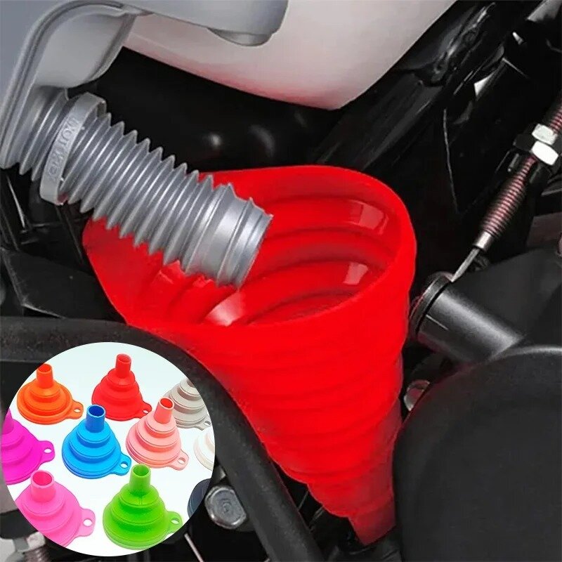 Universal Silicone Liquid Funnel for Automobile Engines Small Lightweight Portable and Retractable Universal Funnel for Automo