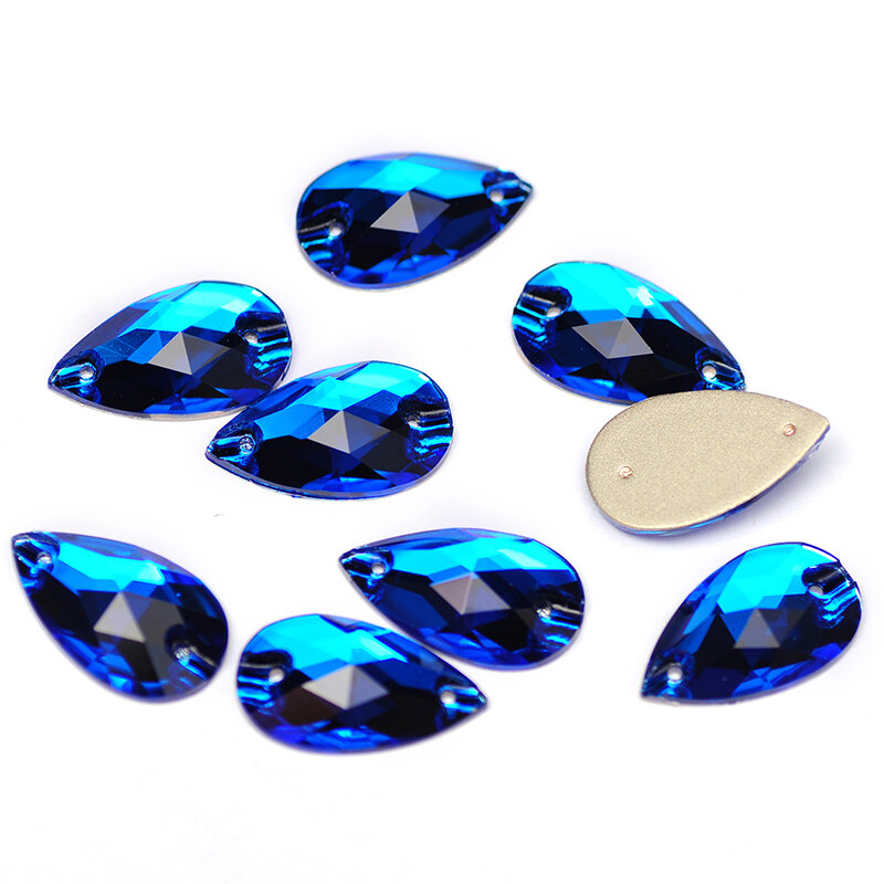 YANRUO-diamantes de imitación en forma de lágrima para coser, piedras de cristal Strass para decoración de ropa, 3230