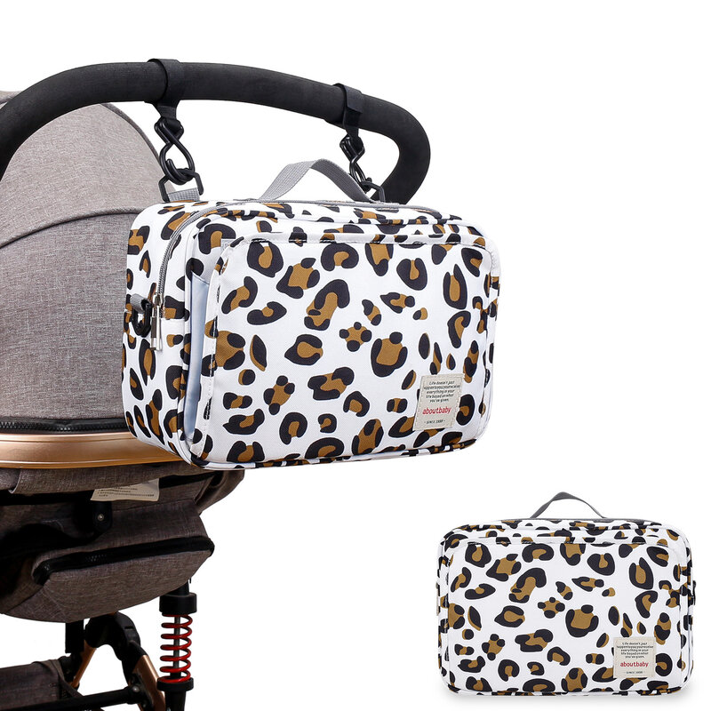 Bolso organizador para cochecito de bebé, bolsa de hombro impermeable para mamá, bolsa aislante para pañales de bebé