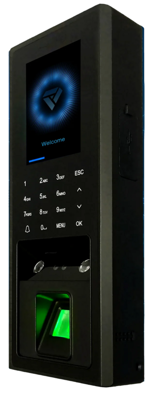 جهاز التحكم في الوصول ببصمة الإصبع البيومترية بشاشة 2.8 بوصة TCP/IPUSB يدعم بطاقة التعريف بالإشارات الراديوية 125 كيلو هرتز يدعم معايير 26/34