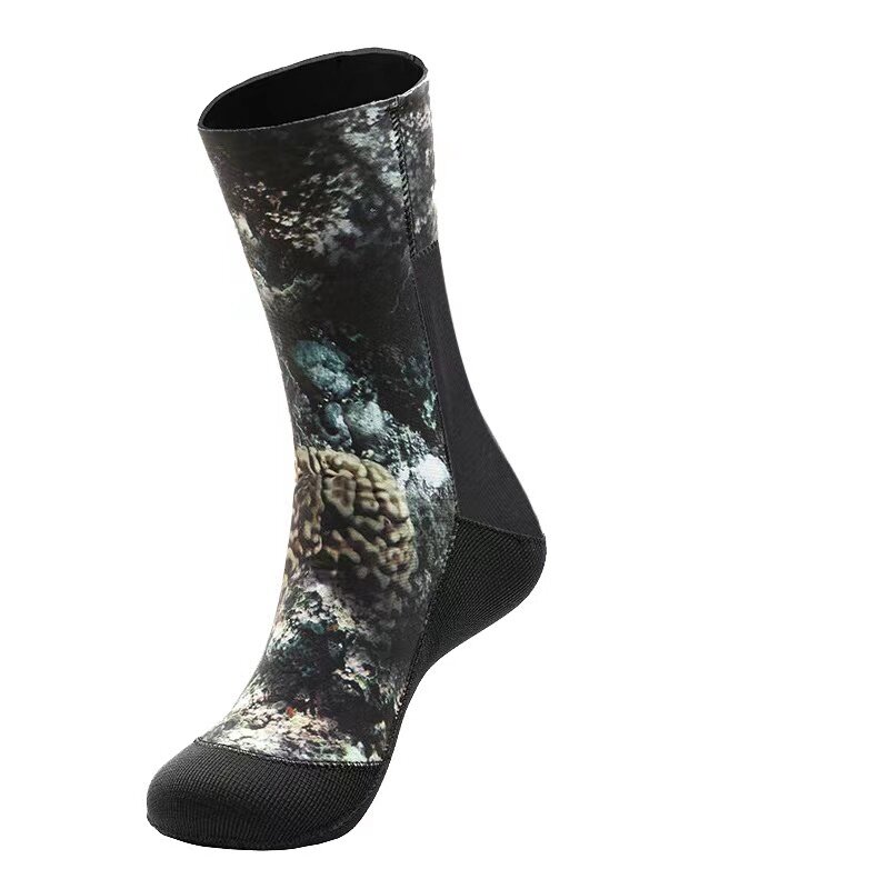 Неопреновые носки для дайвинга 2022 5 мм, камуфляжная обувь для воды, нескользящая пляжная теплая обувь для Гидрокостюма, подводная сноркелинговая обувь для мужчин, женщин, мужчин