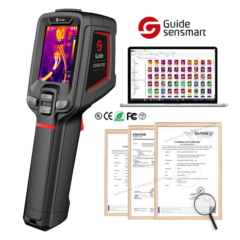 Termocamera Guide PC210 termocamera con risoluzione a infrarossi 256x192 termocamera per la riparazione elettronica ricerca perdita di calore