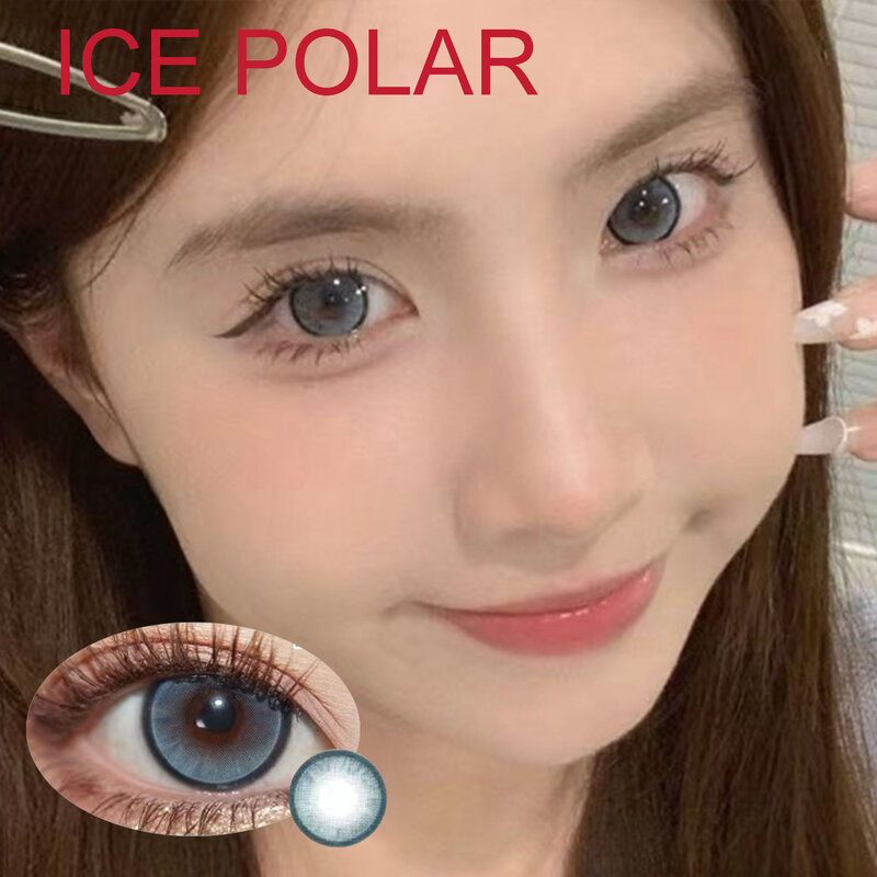 Lensa kontak lembut 14.50mm dengan kekuatan Dolly aksesori kacamata Anime lentes de contacto Ice Polar
