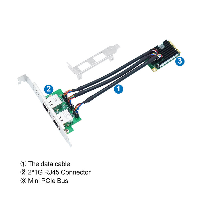 Tarjeta Ethernet de red Gigabit Mini pci-express, puerto Dual, adaptador Lan RJ45, 10/100/1000Mbps, Chip Intel I350, LR-LINK 2217PT