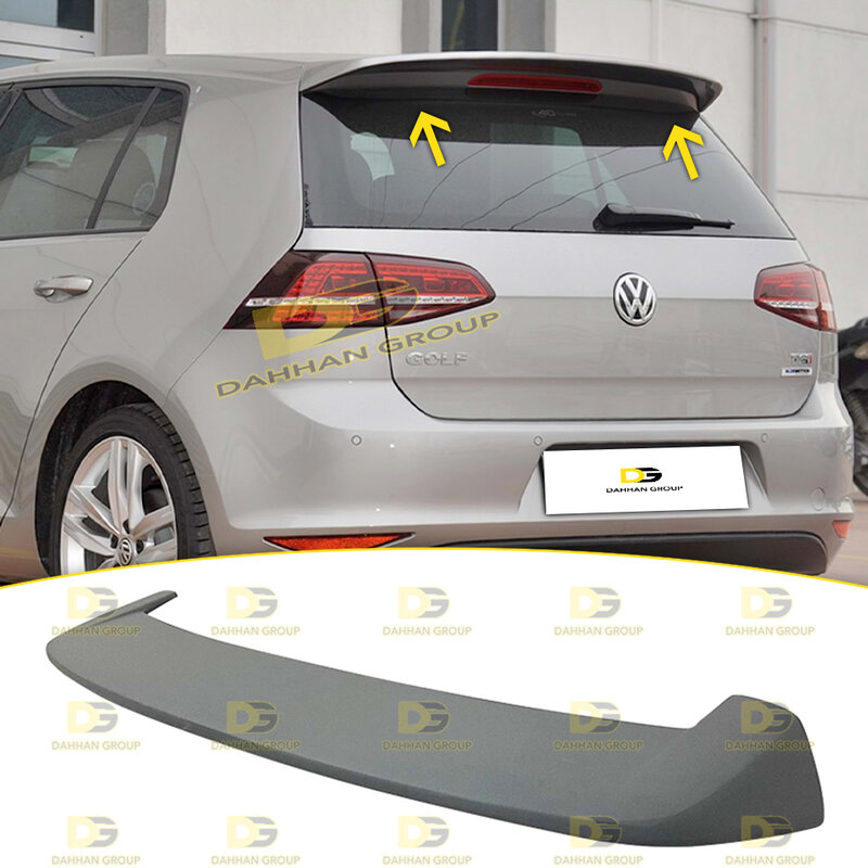 VW Golf MK7 2012 - 2020 tylny spojler dachowy surowego lub malowanego materiału do wysokiej jakości włókno szklane powierzchni zestaw golfowy GTI R Lip