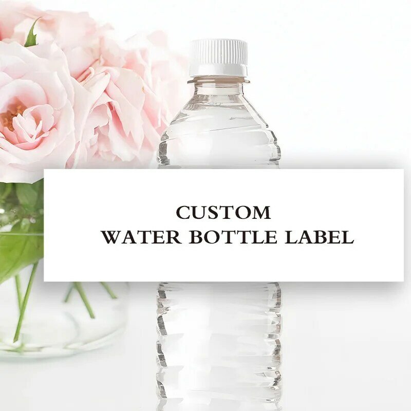 50pcs/100pcs Personalized Wedding Water Bottle Labels Stickers Custom Name Date Birthdays Baptism Wedding Bar Mitzvah Decoration