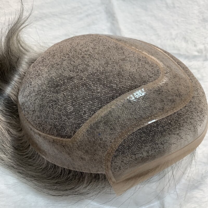 Human Hair Toupee For Men Holloywood lace 8*10 Straight Hair Mens Wigs 1b80 Hair Replacement For Men Human Hair System
