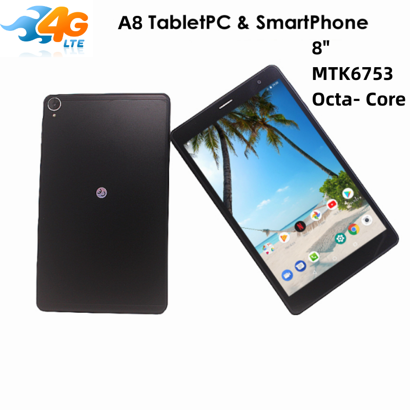 Ponsel 8 inci Android 10 / 8.1 4G, tablet panggilan telepon LCD kapasitif layar sentuh 2GB RAM 32GB ROM 8-Core Bluetooth 4.2 Tipe C