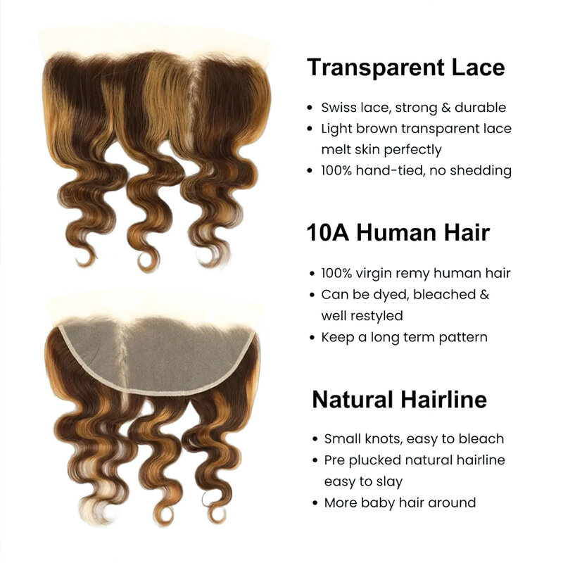 Волнистые человеческие волосы speedwith фронтальная бразильская подсветка пряди 13x4 фронтальная P4 27 человеческие волосы с эффектом омбре, волнистые волосы с тканью