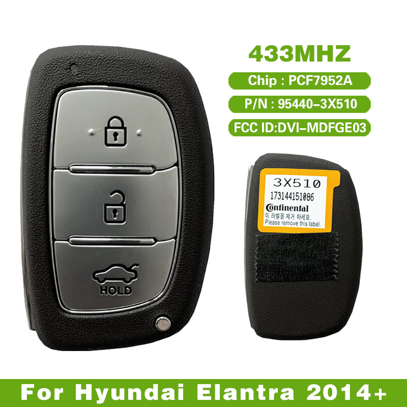 CN020001 95430-3X510 Voor Hyundai Elantra 2013 2014 2015 2016 2017 Smart Remote Key 433Mhz